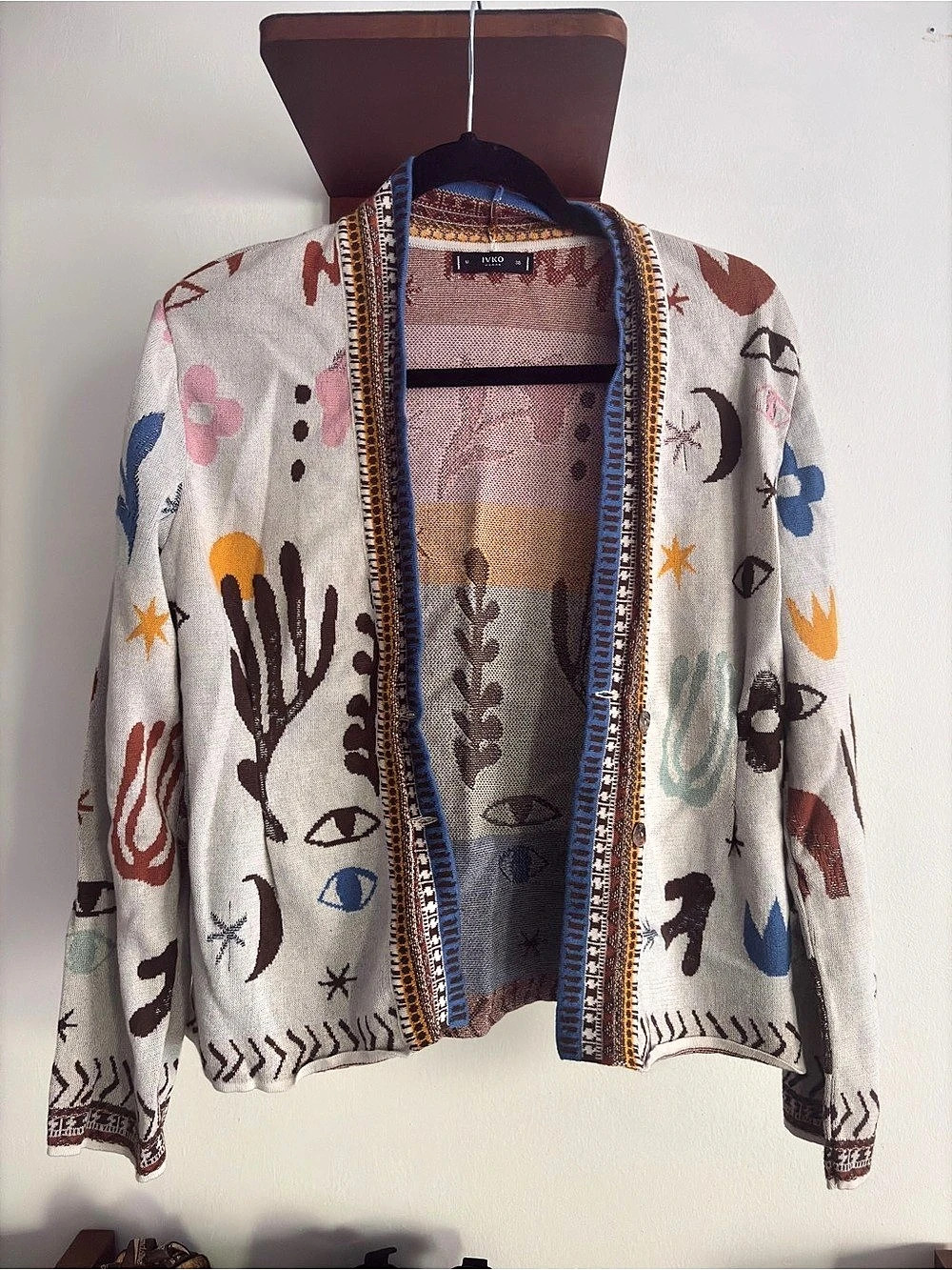 IVKO Cardigan button up abstract patterned sweater